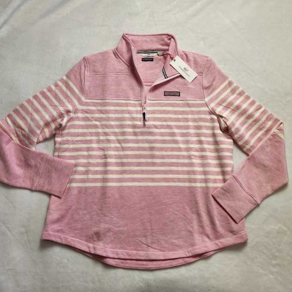 Vineyard Vines Sweaters - NEW PINK VINEYARD VINES DREAMCLOTH PLACED STRIPE RELAXED SHEP SHIRT SWEATER